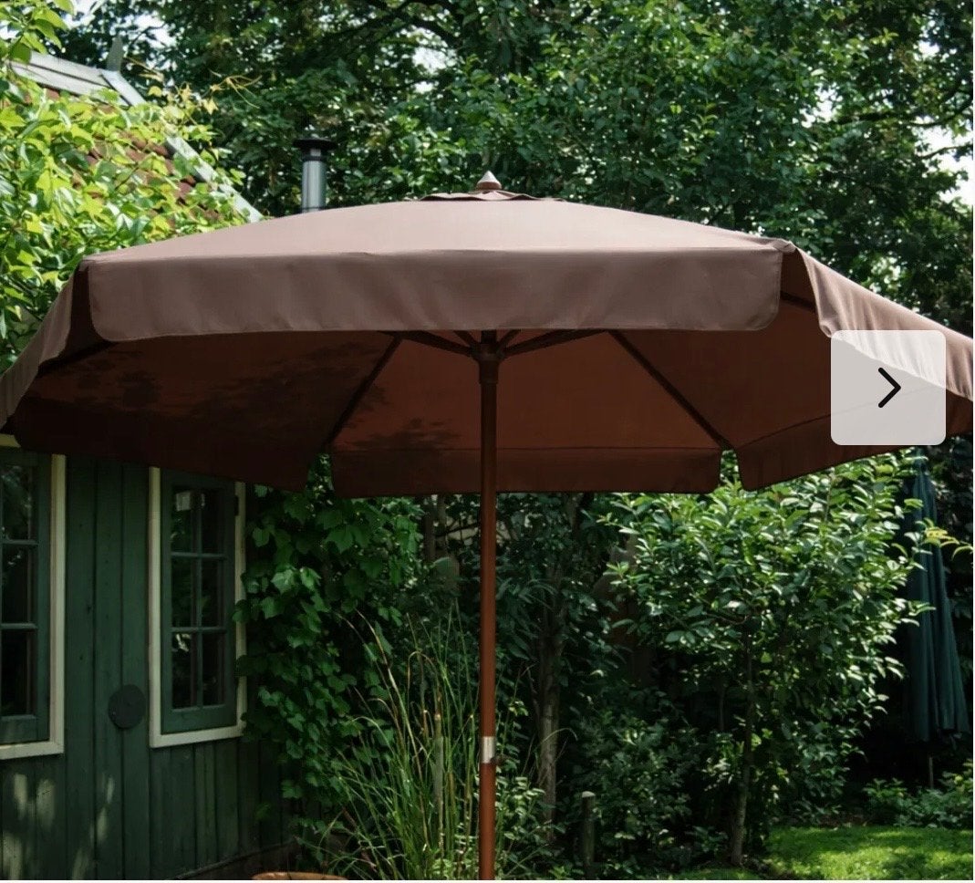 Bruin parasoldoek 3 meter - 100% polyester, Tuin en Terras, Ophalen of Verzenden, Nieuw, 2 tot 3 meter, Overige typen
