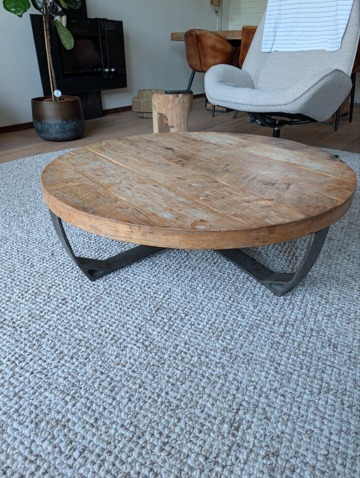 Te koop salontafel 135 euro, Ophalen, Gebruikt, Rond, 5 – 50