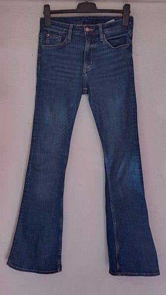 H&M flare flared spijkerbroek denim jeans 38 / M, H&M, Blauw, Ophalen of Verzenden, Zo goed als nieuw