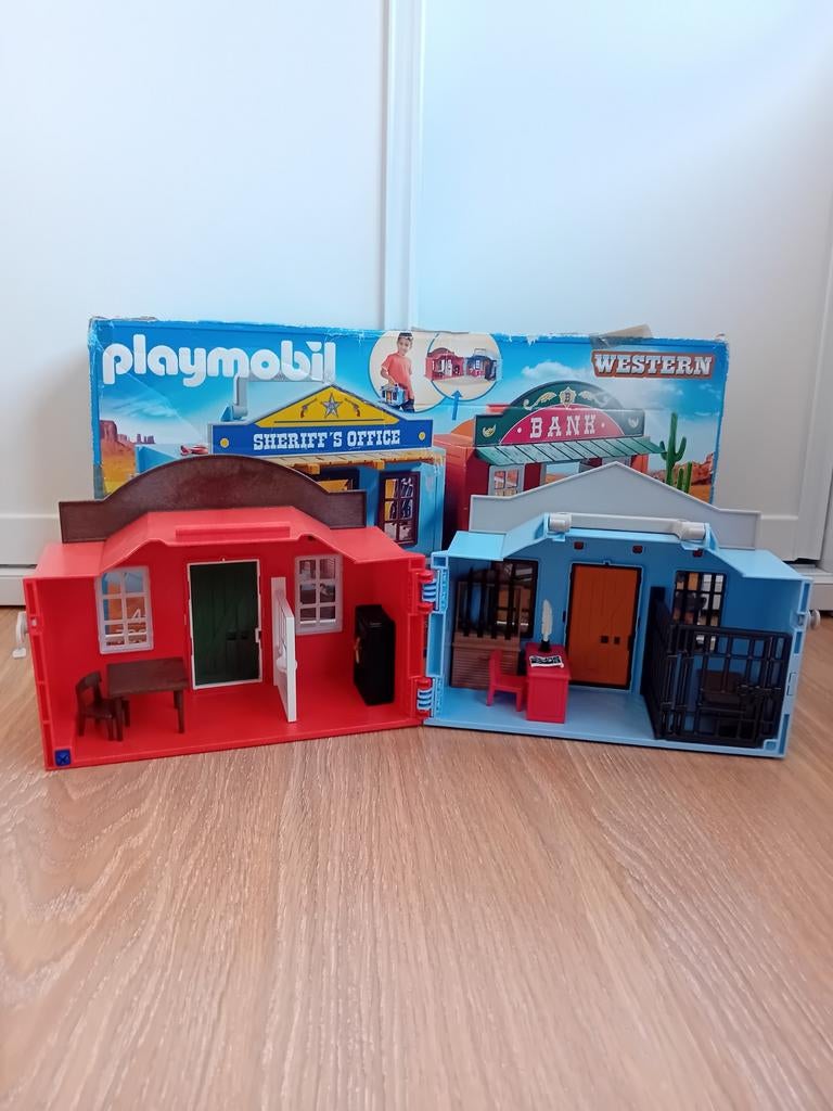 Playmobil Western Sheriff's Office & Bank 70012 - Gebruikt, Kinderen en Baby's, Speelgoed | Playmobil, Ophalen of Verzenden, Gebruikt