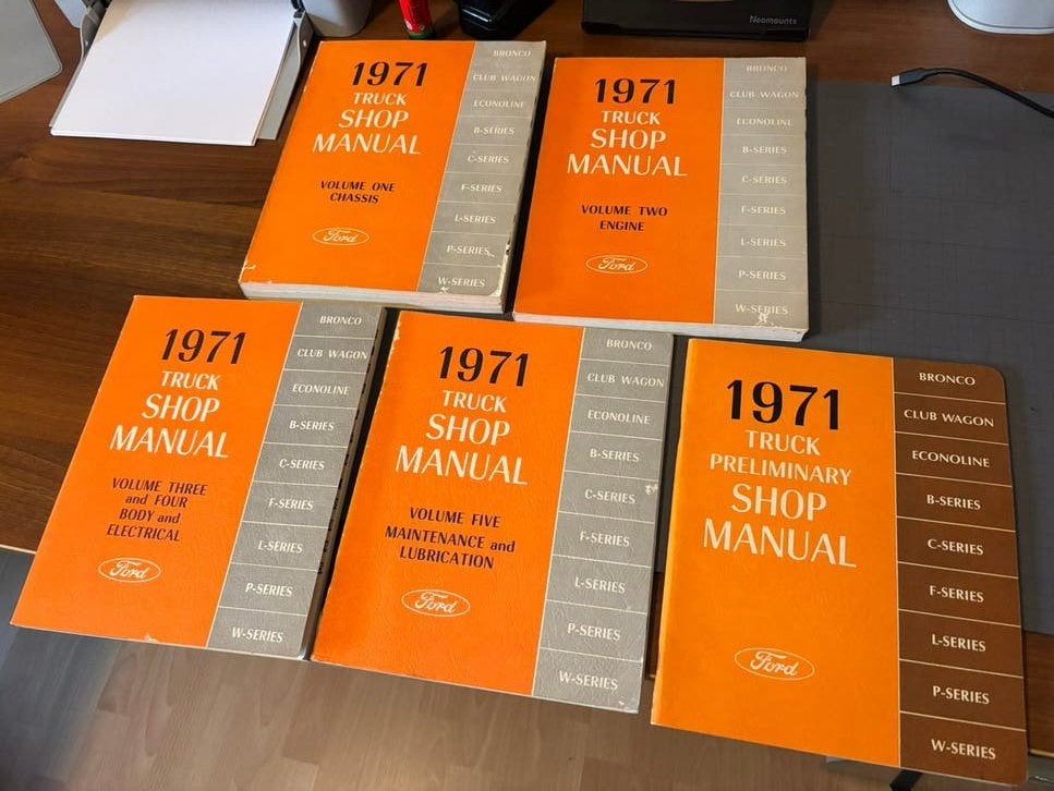 Originele Ford 1971 Truck Shop Manuals – complete fabriekset, Ophalen of Verzenden