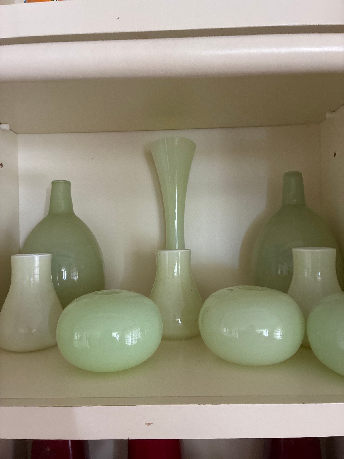 Ikea Vazen - Diverse Groen/Witte Glazen Vazen, Ophalen