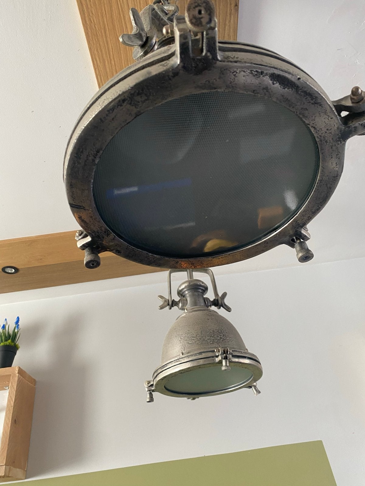 Industriële scheeps Hanglampen - Set van 2, Ophalen, Gebruikt, Metaal, 50 tot 75 cm