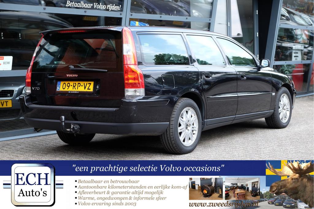Volvo V70 2.4 140 pk Aut. Edition II, Leer dealer o.h.Trekha, Auto's, Met garantie (alle), Zwart, 2435 cc, Euro 4
