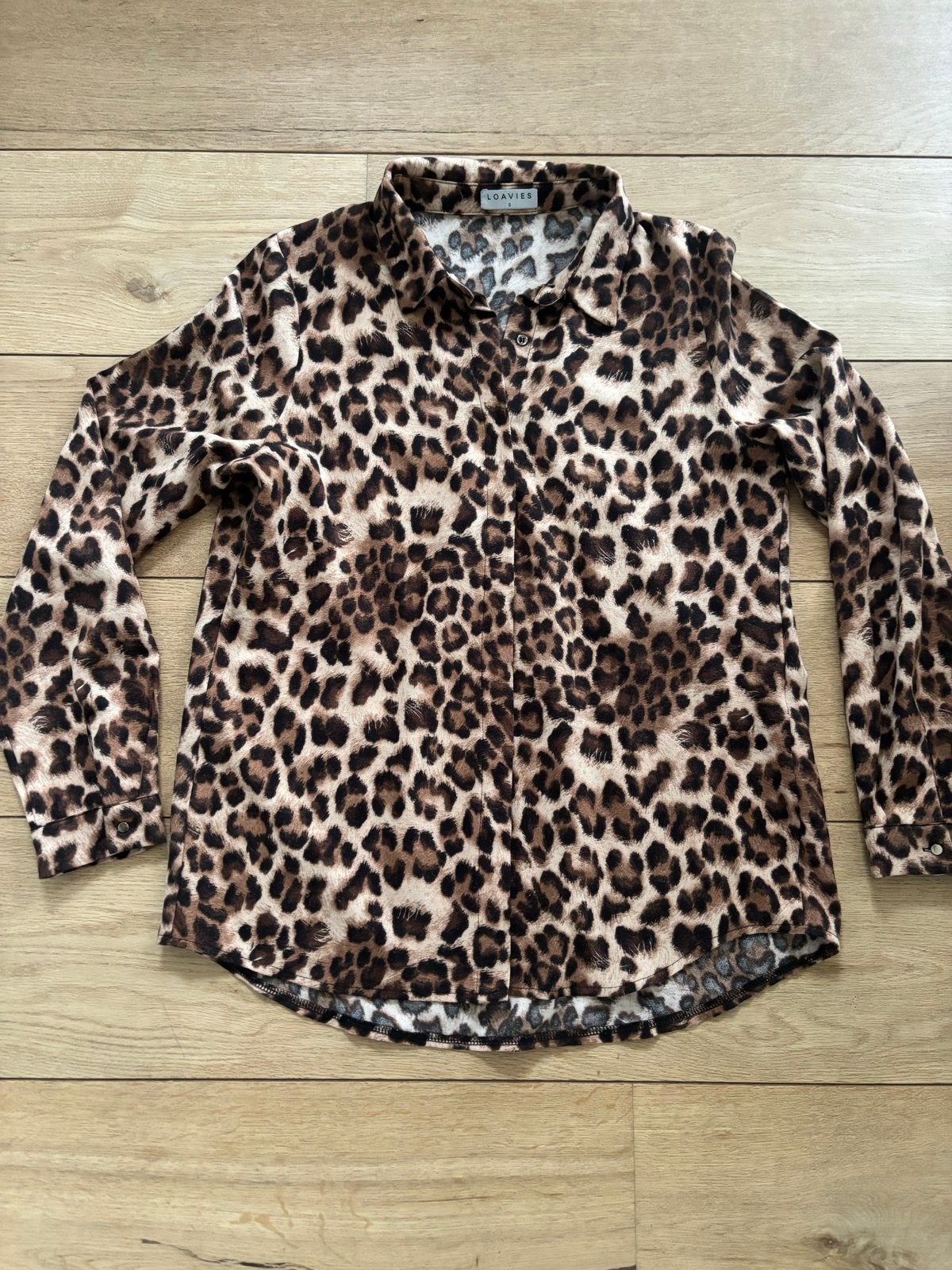 Blouse met Luipaardprint - Maat S - Merk Loavies, Ophalen of Verzenden, Zo goed als nieuw, Maat 36 (S), Bruin