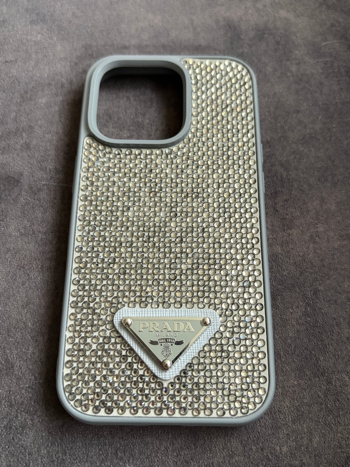 Iphone Prada telefoonhoesje 14 Pro met steentjes, Ophalen of Verzenden, Zo goed als nieuw, Hoesje of Tasje