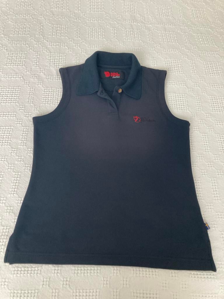 Fjällräven Mouwloze Polo - Blauw met Rood Logo, Maat 38/40 (M), Blauw, Ophalen of Verzenden, Zonder mouw