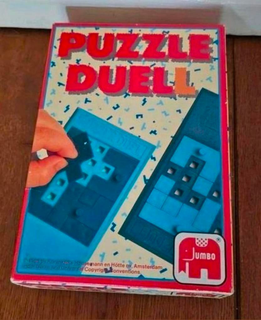 Puzzle Duel- vintage spelletje- compleet- verzenden ook., Ophalen, Gebruikt
