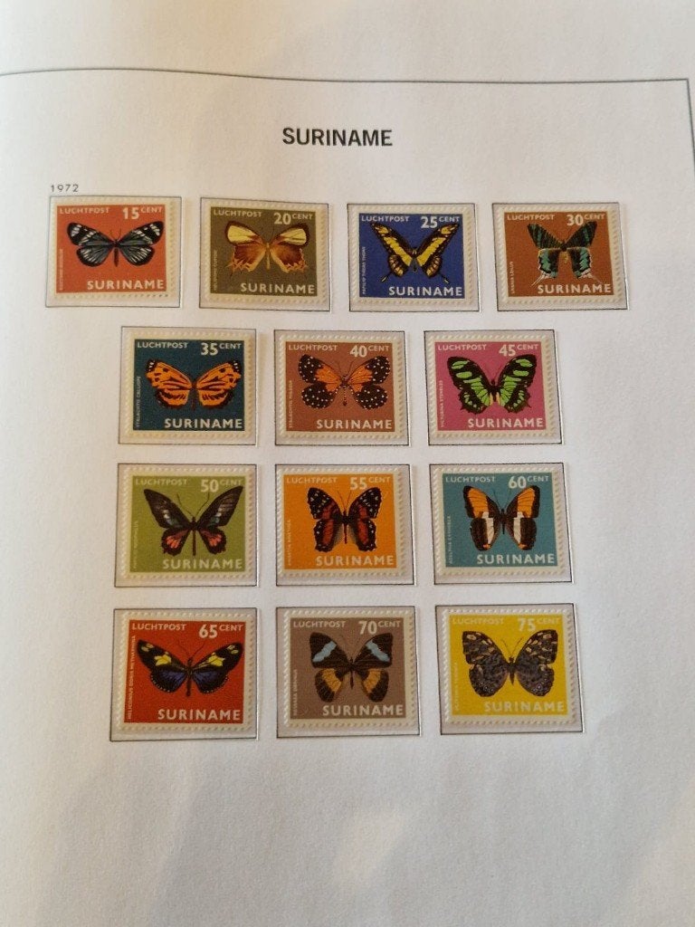 suriname postfris nrs LP47 - LP59 luchtpostzegels, Ophalen of Verzenden, Postfris