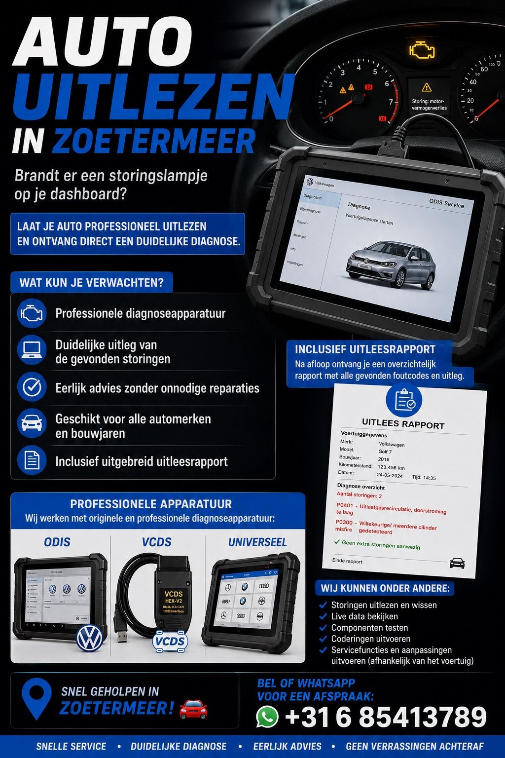 Auto Uitlezen vcds Diagnoseservice OBD2 Scanner Zoetermeer, Ophalen of Verzenden, Nieuw