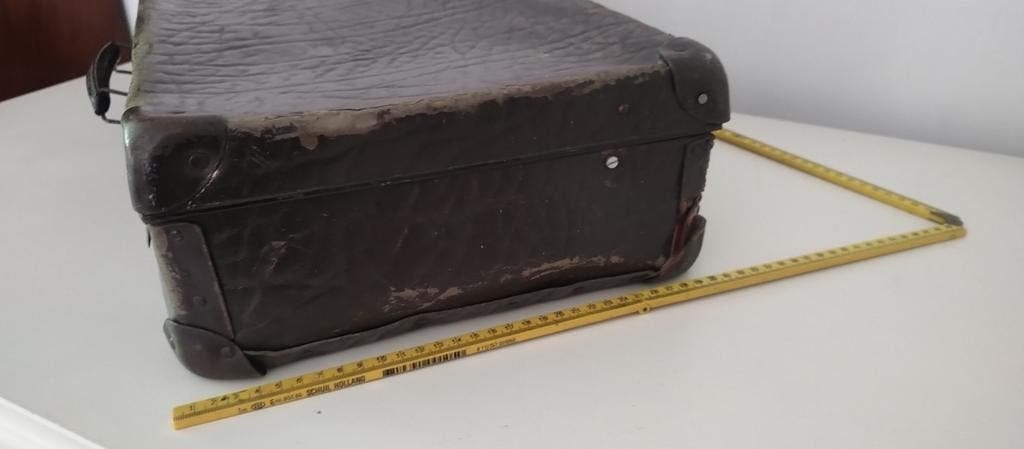 K690 VINTAGE jaren 40 koffer van gepest karton, Sieraden, Tassen en Uiterlijk, Koffers, Overige materialen, Gebruikt, Onbekend