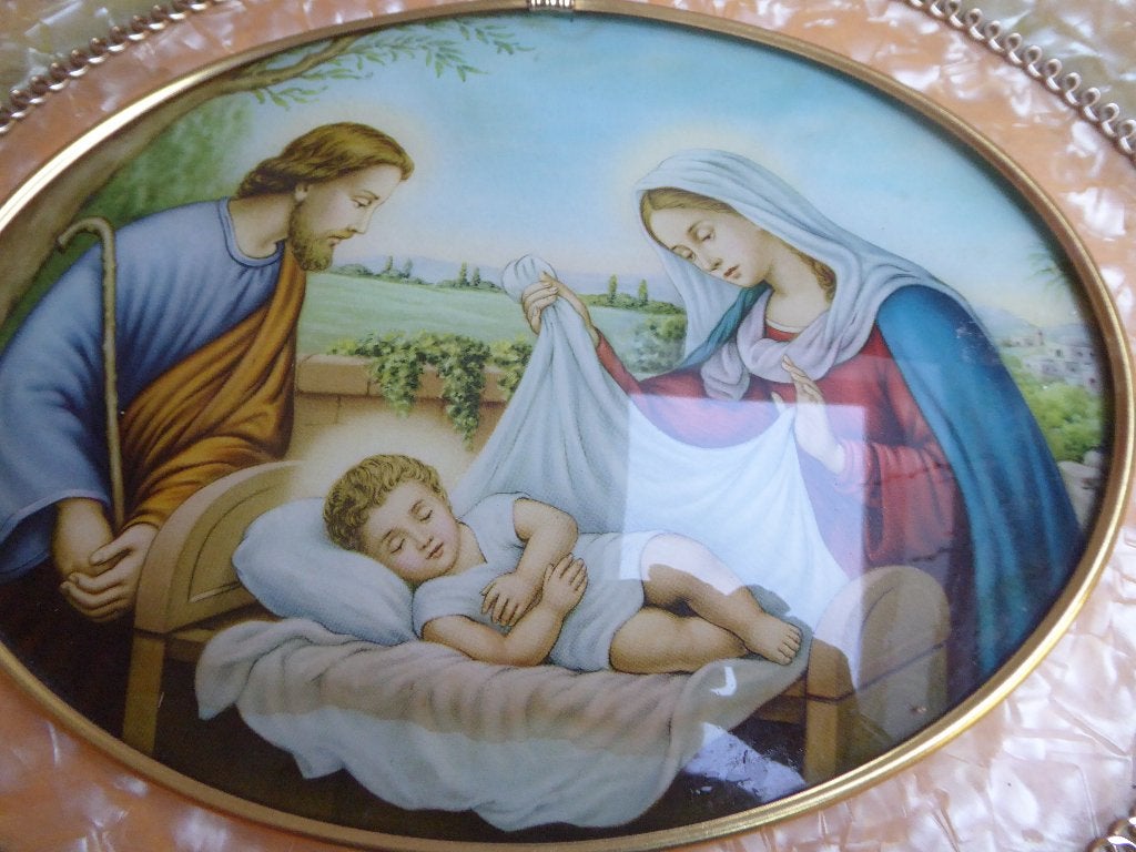 Vintage religieuze wanddecoratie, Antiek en Kunst, Antiek | Religie, Ophalen of Verzenden