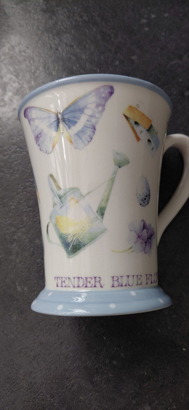 Mok Marjolein Bastin - Tender Blue Flowers Butterflies, Overige typen, Ophalen of Verzenden, Zo goed als nieuw, Steen/keramiek