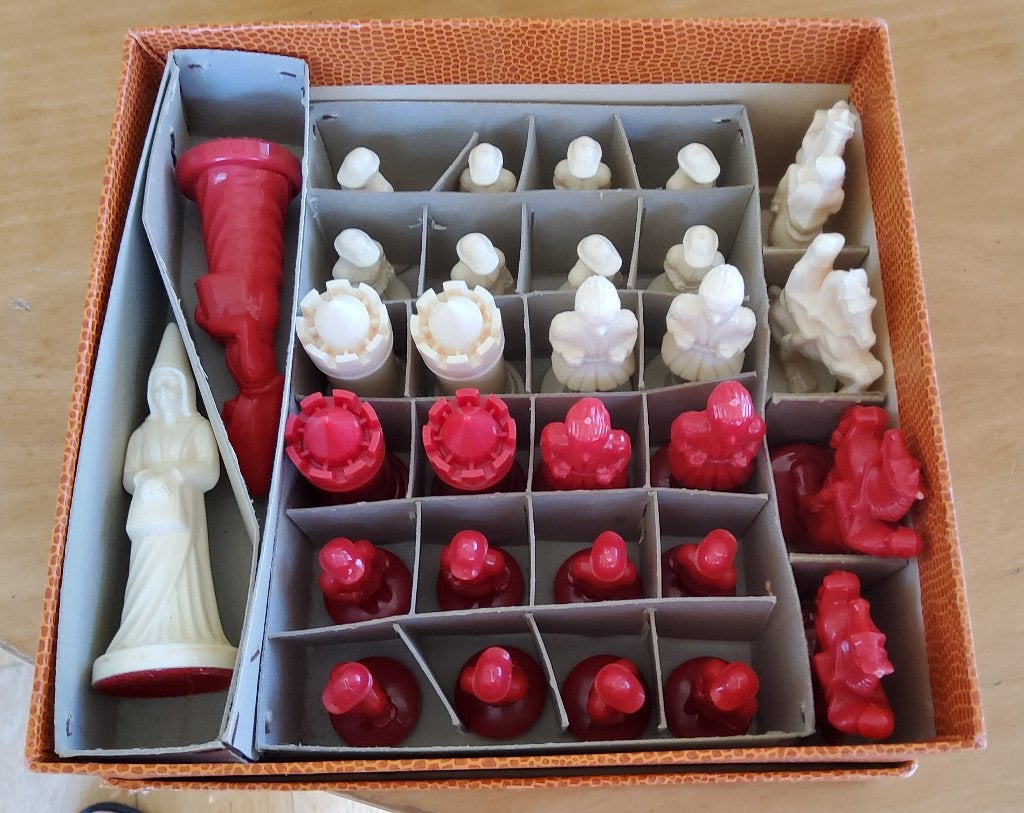 Vintage schaakstukken jaren '70, Ophalen of Verzenden, Minder dan 500 stukjes, Zo goed als nieuw, Schaken