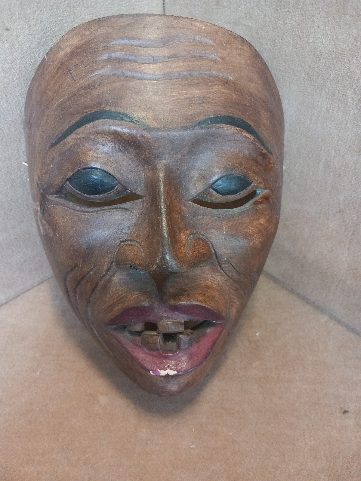 Handgsneden Aziatisch masker, Ophalen of Verzenden