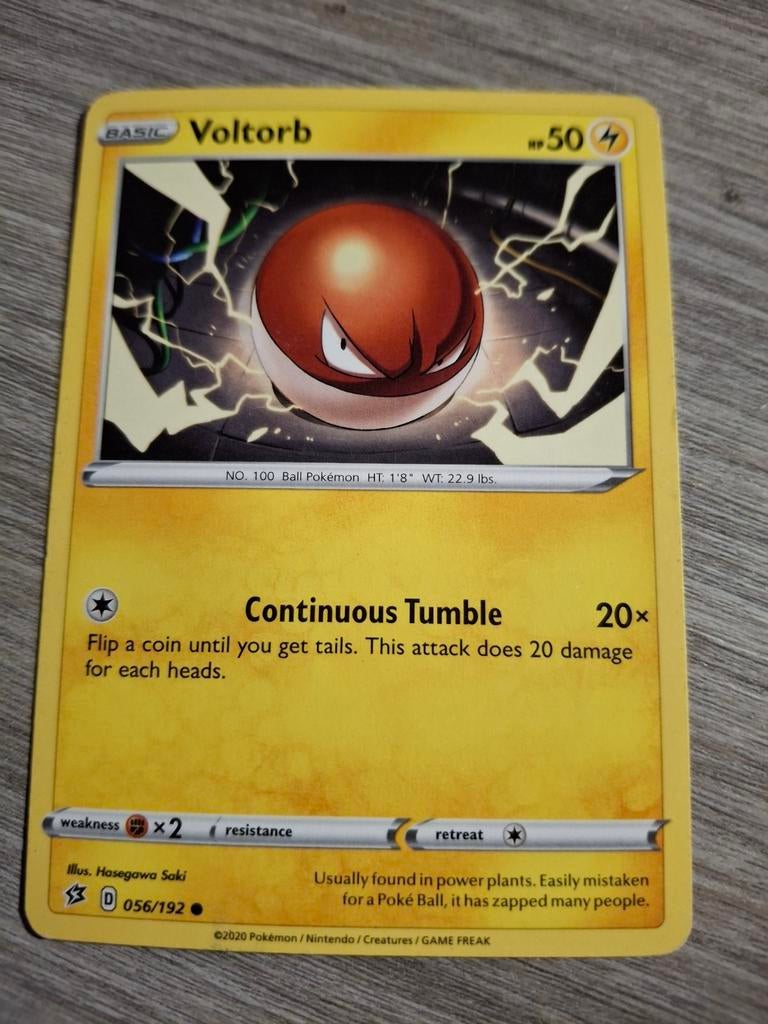 Pokemon Kaart Voltorb 056/192 - Zo goed als nieuw, Ophalen of Verzenden, Zo goed als nieuw, Losse kaart