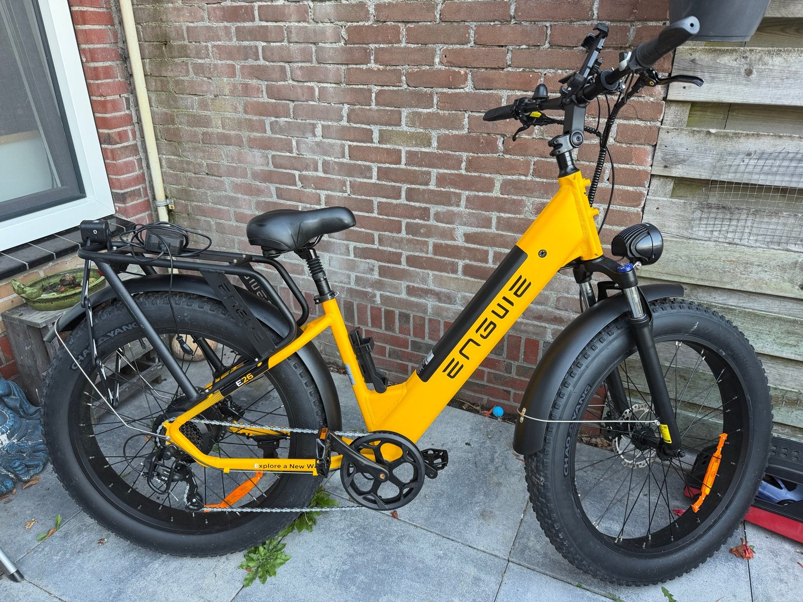 Z.g.a.n. Engwe E26 Fatbike Geel - Lage Instap, Fietsen en Brommers, Elektrische fietsen, Minder dan 47 cm, Ophalen, Zo goed als nieuw