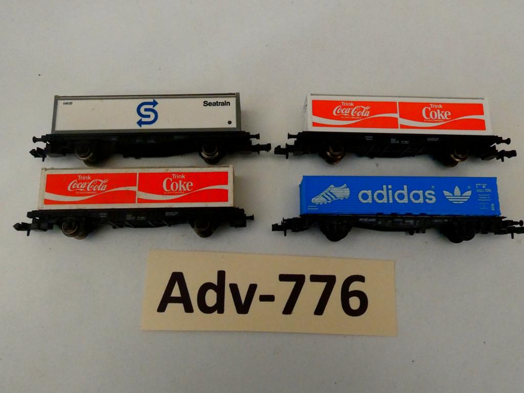 Adv-776 N Spoor Containerdraagwagon Fleischmann en Minitrix, Hobby en Vrije tijd, Modeltreinen | N-Spoor, Gebruikt, Gelijkstroom