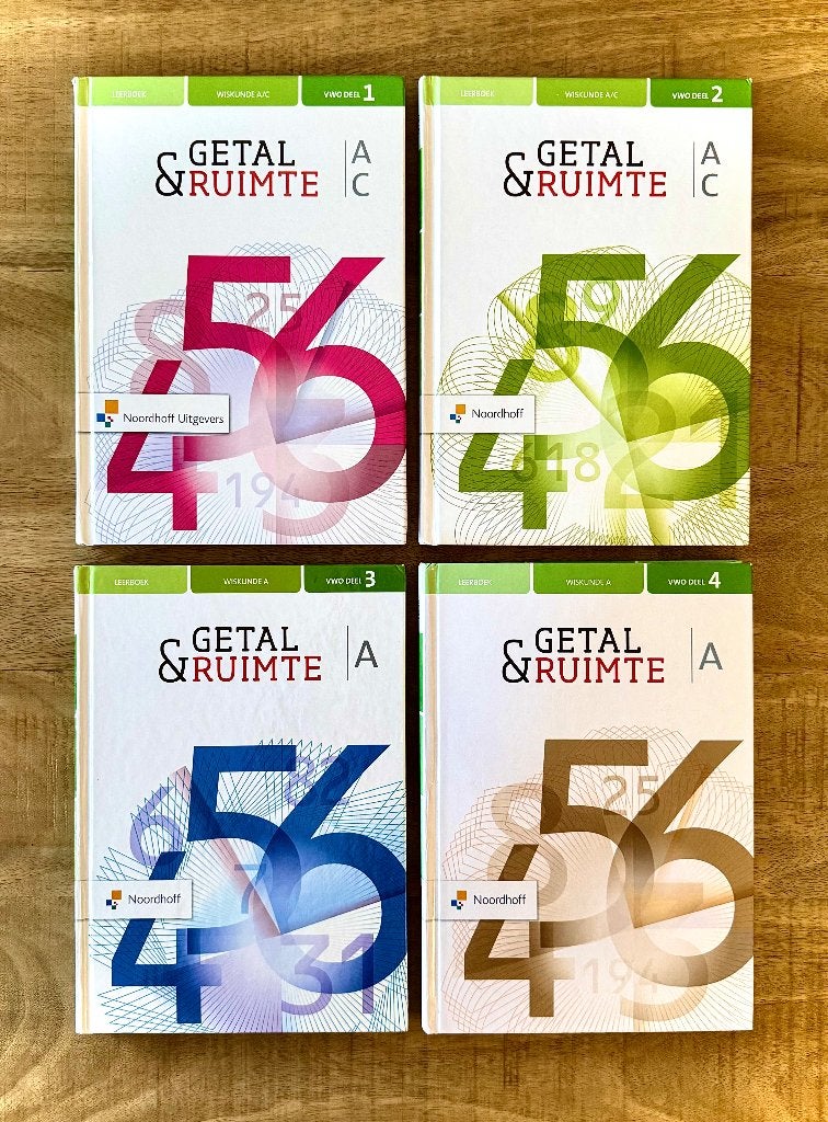 Getal & Ruimte VWO A/C Deel 1, 2, 3, 4 + Uitwerkingen. Ed 12, Boeken, VWO, Wiskunde A, Ophalen of Verzenden, Zo goed als nieuw