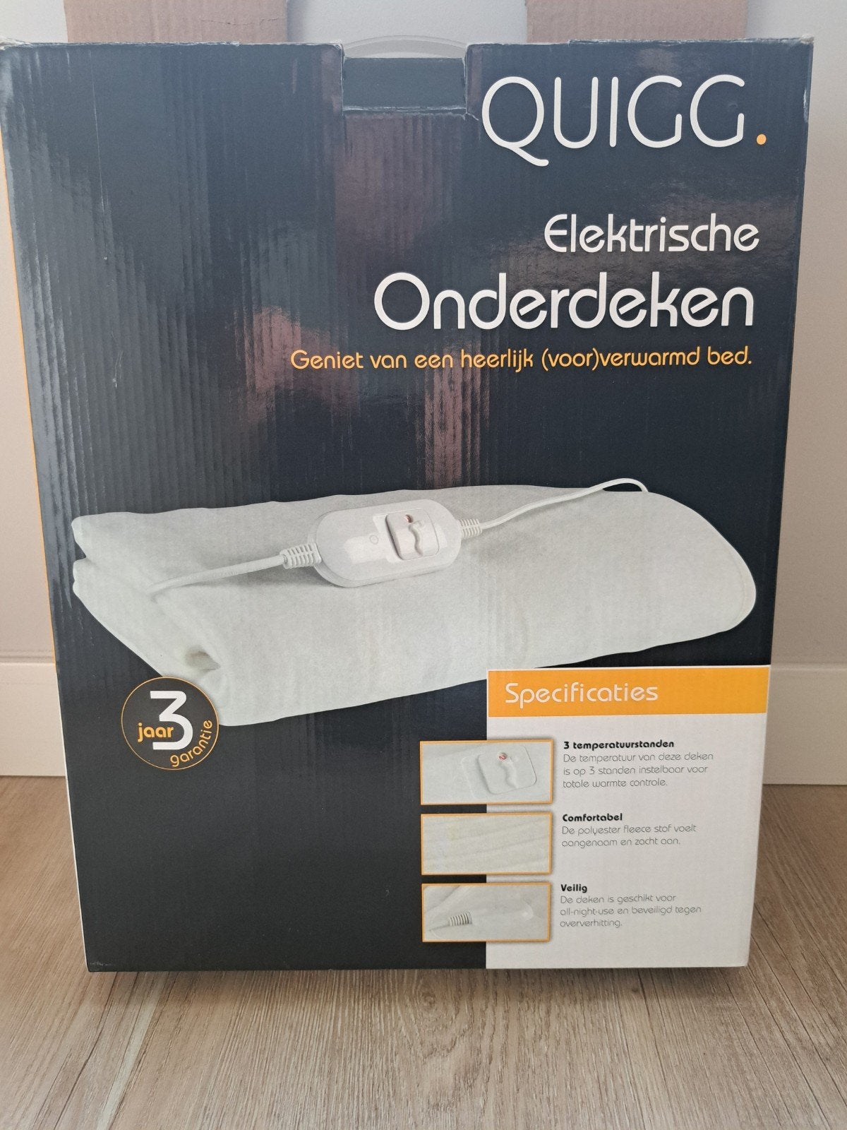 QUIGG Elektrische Onderdeken - 3 temperatuurstanden, Ophalen of Verzenden, Zo goed als nieuw, Eenpersoons
