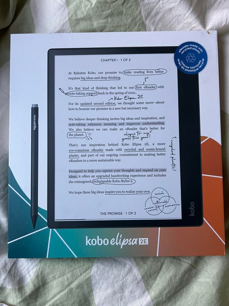 KOBO ELIPSA 2E met Sleepcover, Computers en Software, E-readers, Ophalen of Verzenden, Zo goed als nieuw