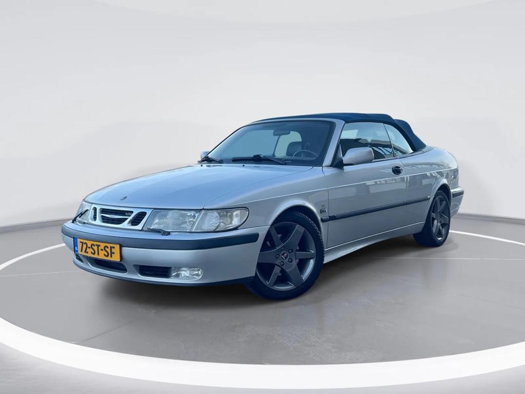 Saab 9-3 2.0 T Cabrio 2002 Grijs, Auto's, Voorwielaandrijving, 4 cilinders, Cabriolet, 4 stoelen