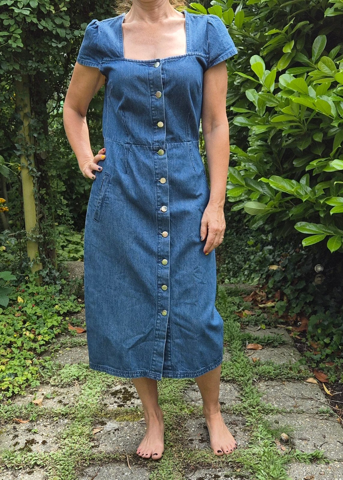 Dorothy Perkins spijkerjurk maat 40, Kleding | Dames, Maat 38/40 (M), Zo goed als nieuw, Dorothy Perkins, Onder de knie