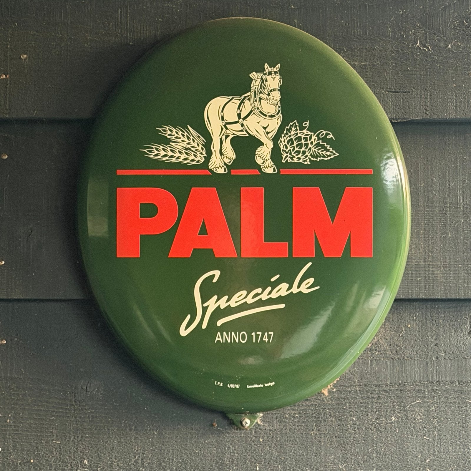 Vintage Palm Speciale Emaille Reclamebord Anno 1747, Ophalen of Verzenden