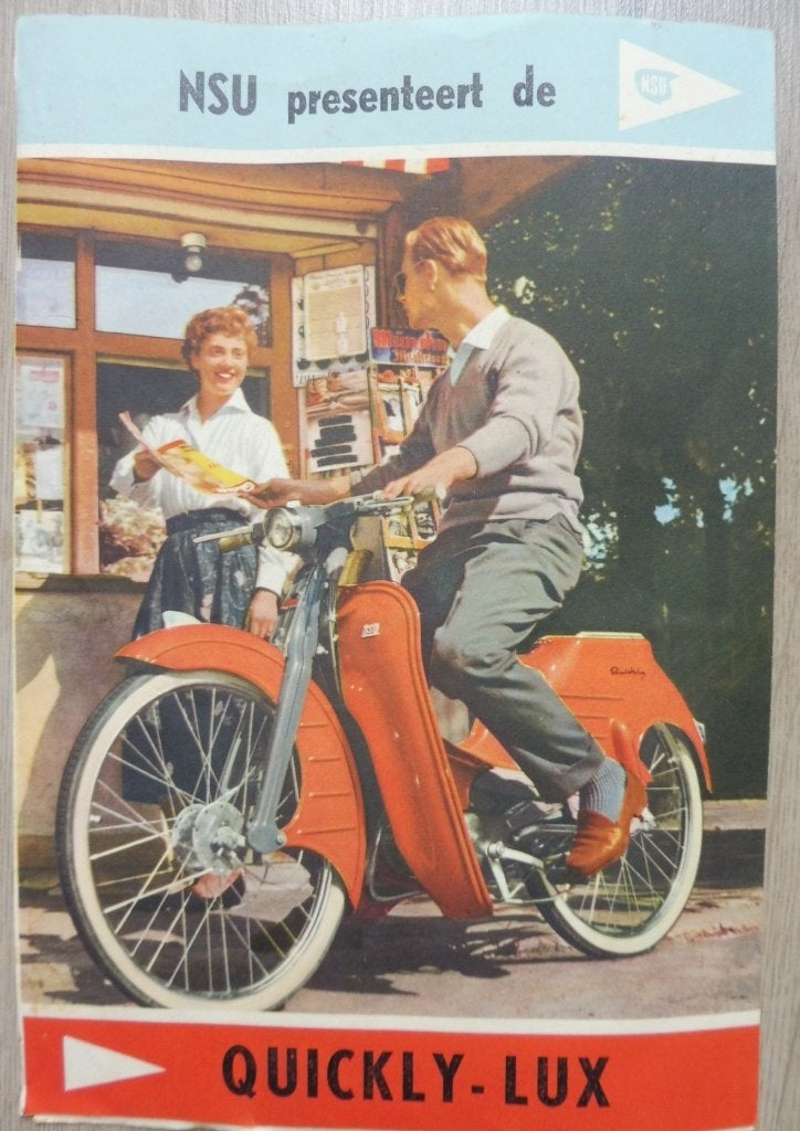 Originele NSU Quickly Lux Folder (Jaren 50)  Nederlandstalig, Verzenden, Gebruikt