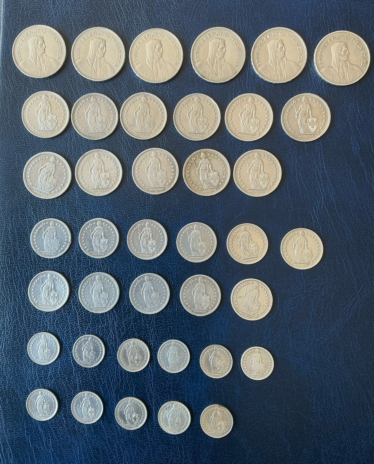 Swiss Franc Silver munten , Totaal 282,50 gram, Postzegels en Munten, Munten | Europa | Euromunten, Ophalen, Zilver, Overige landen