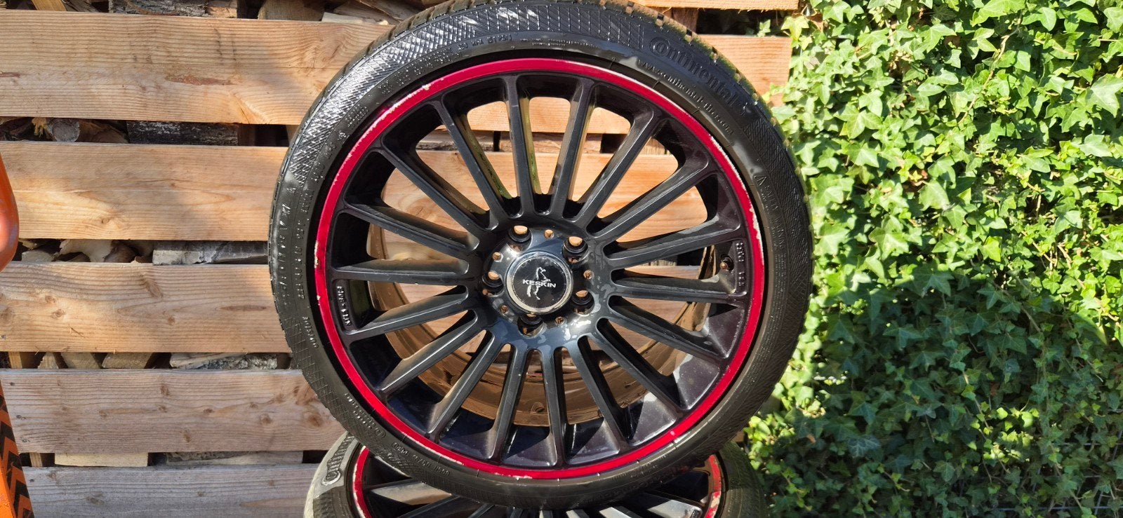 Winterbanden 18" VW Golf Audi Continental Keskin velg, Ophalen, 18 inch, Gebruikt, Banden en Velgen