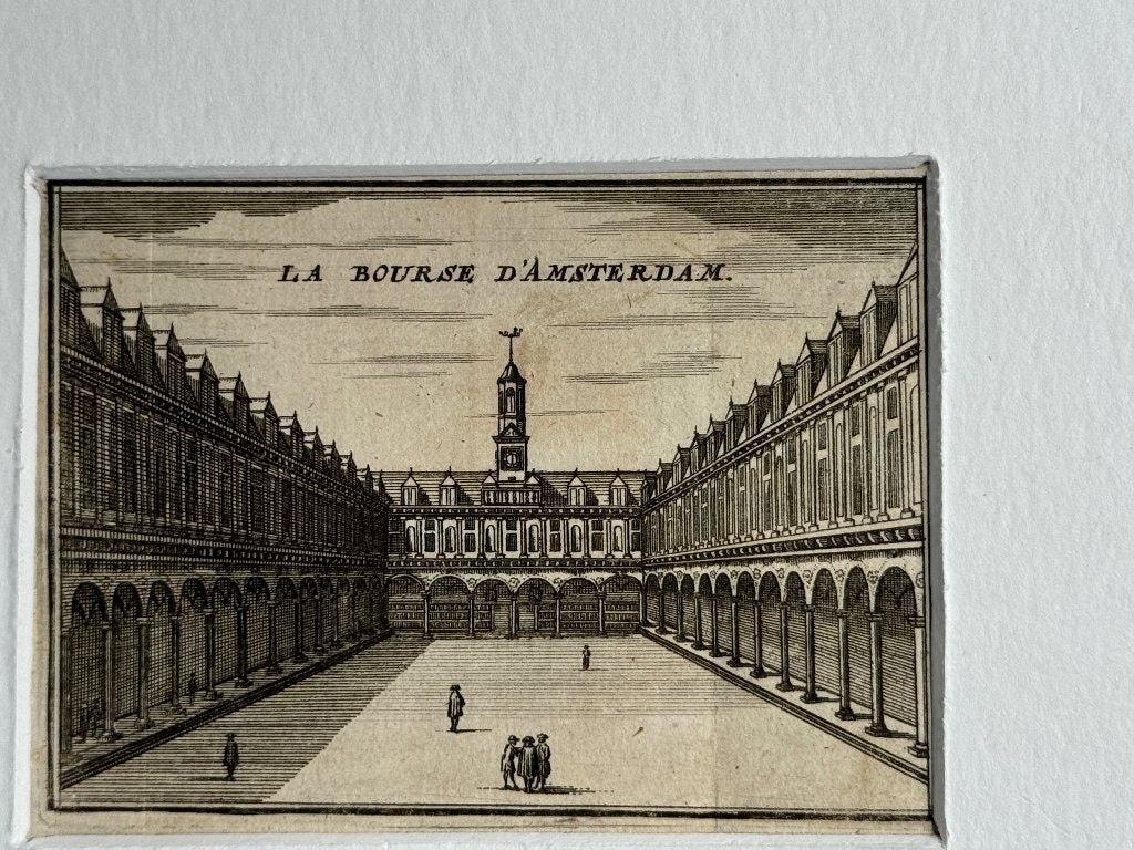 1711 Amsterdam " De Beurs " - 300+ jaar oud - P0852-01, Antiek en Kunst, Kunst | Etsen en Gravures, Ophalen of Verzenden, Ets
