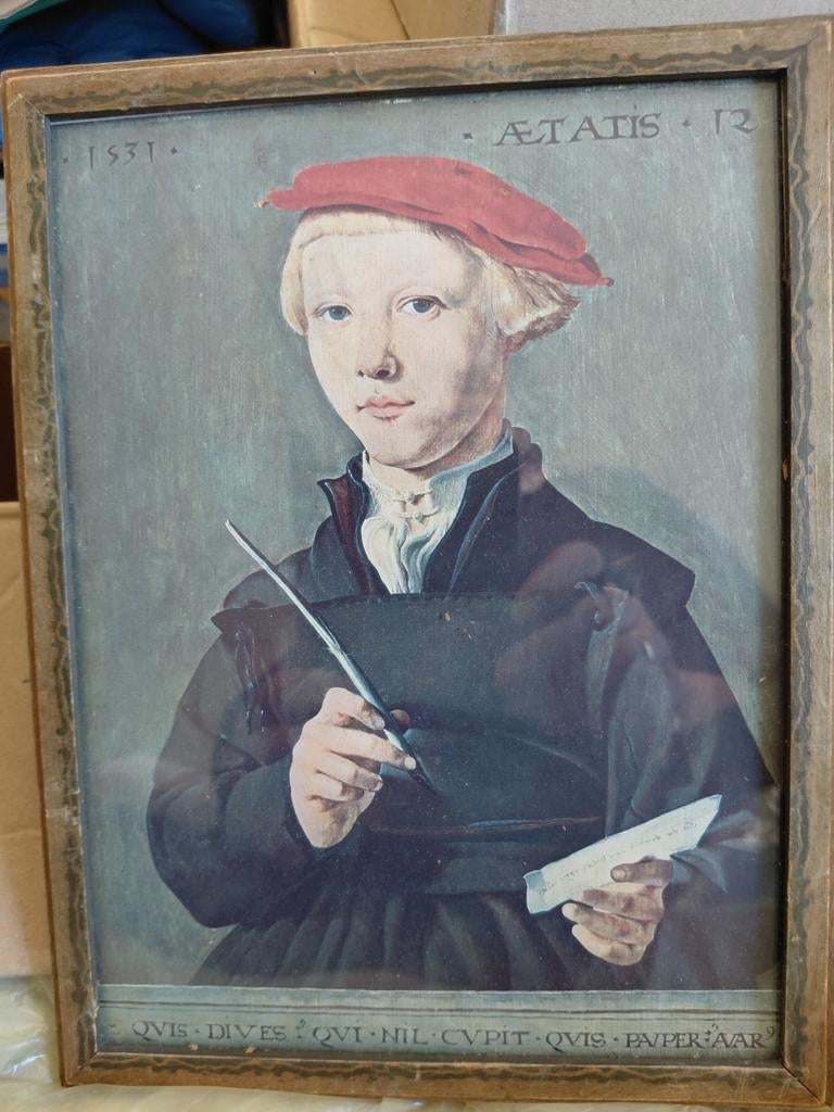 Oud schilderijtje: Student Latijnse School (naar Heemskerck), Antiek en Kunst, Kunst | Schilderijen | Klassiek, Ophalen of Verzenden