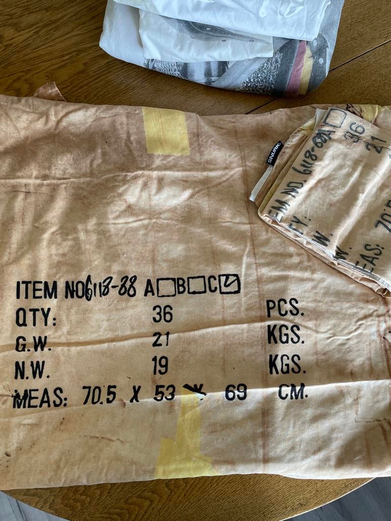 SNURK Dekbedovertrek - Cargo print - Eenpersoons, Huis en Inrichting, Slaapkamer | Beddengoed, Gebruikt, Eenpersoons, Beige, Dekbedovertrek