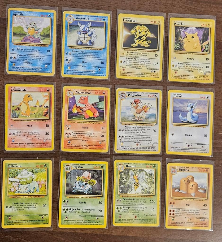 Pokémon Base Set WotC – 73 kaarten, inc. Pikachu en starters, Verzamelen, Speelkaarten, Jokers en Kwartetten, Zo goed als nieuw
