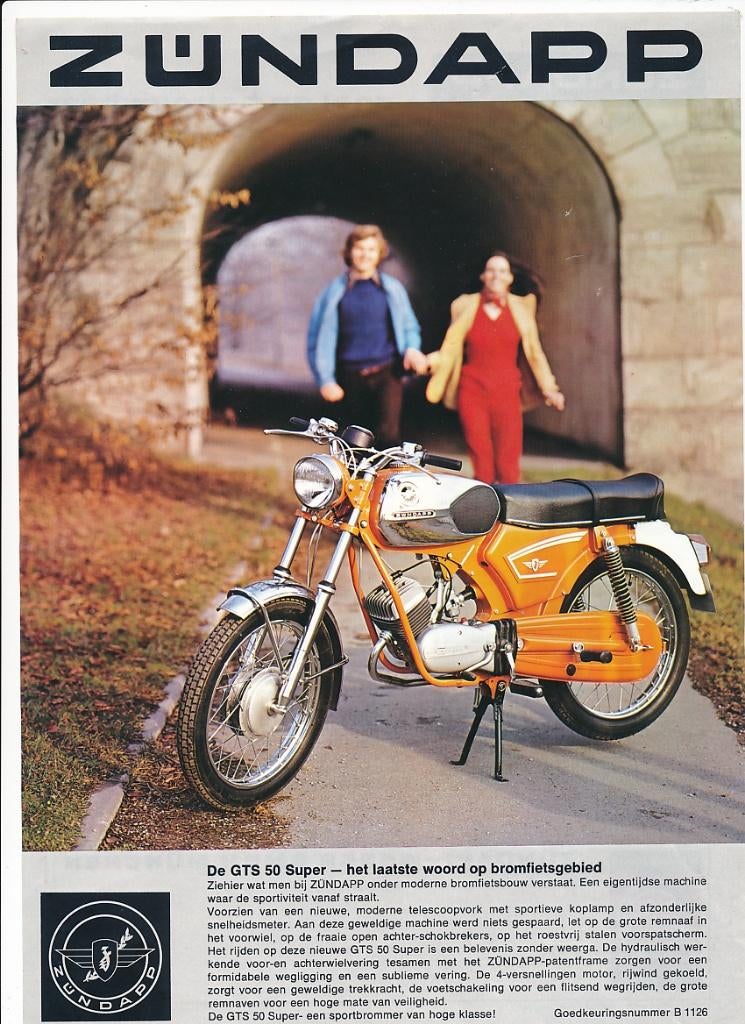 Folder Zündapp GTS 50 Super, Ophalen of Verzenden, Nieuw, Overige typen
