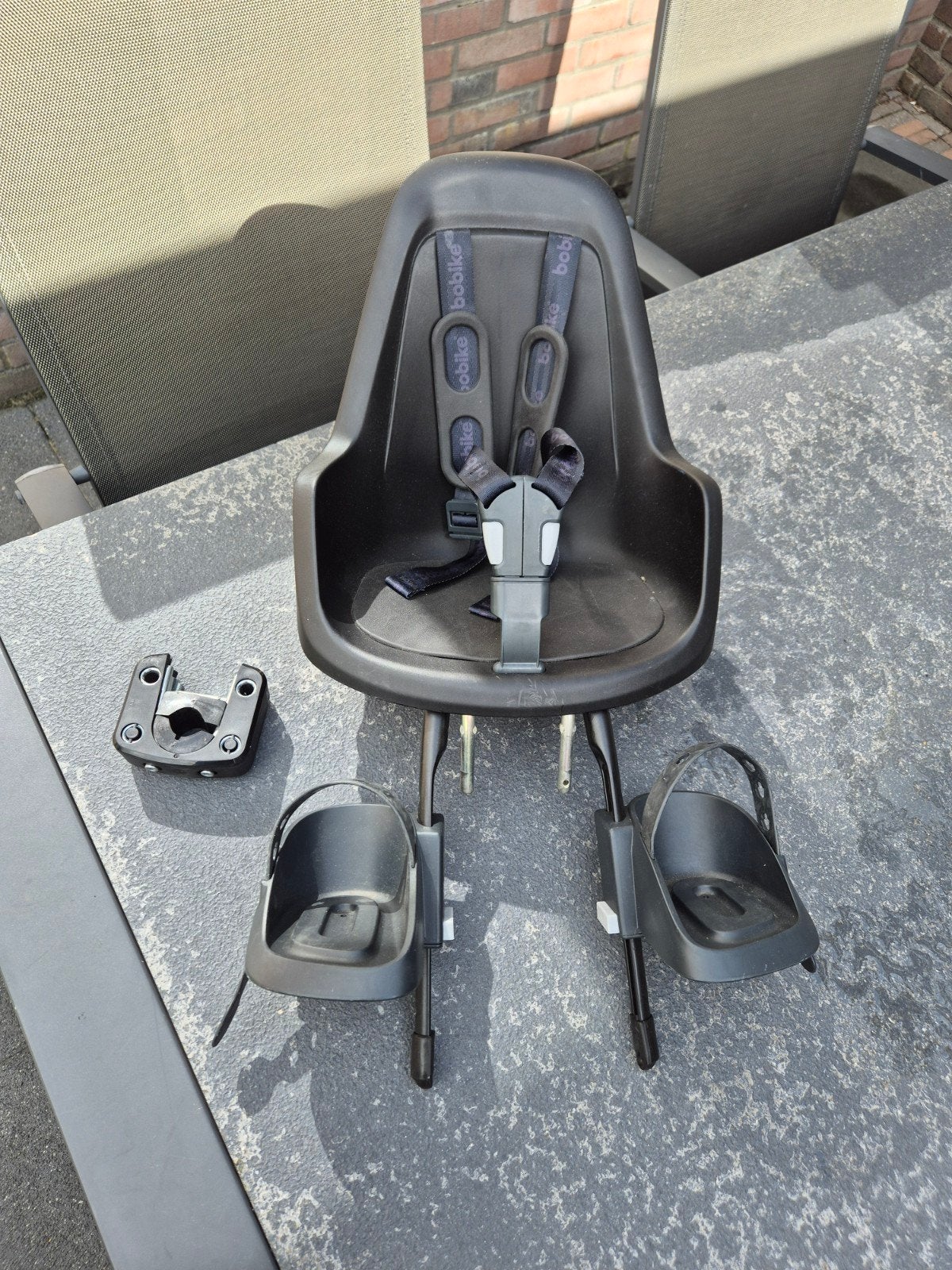 BoBike Kinderstoeltje met bevestigingsmateriaal., Voetsteuntjes, 0 t/m 18 kg, Bobike voorzitje, Voorzitje