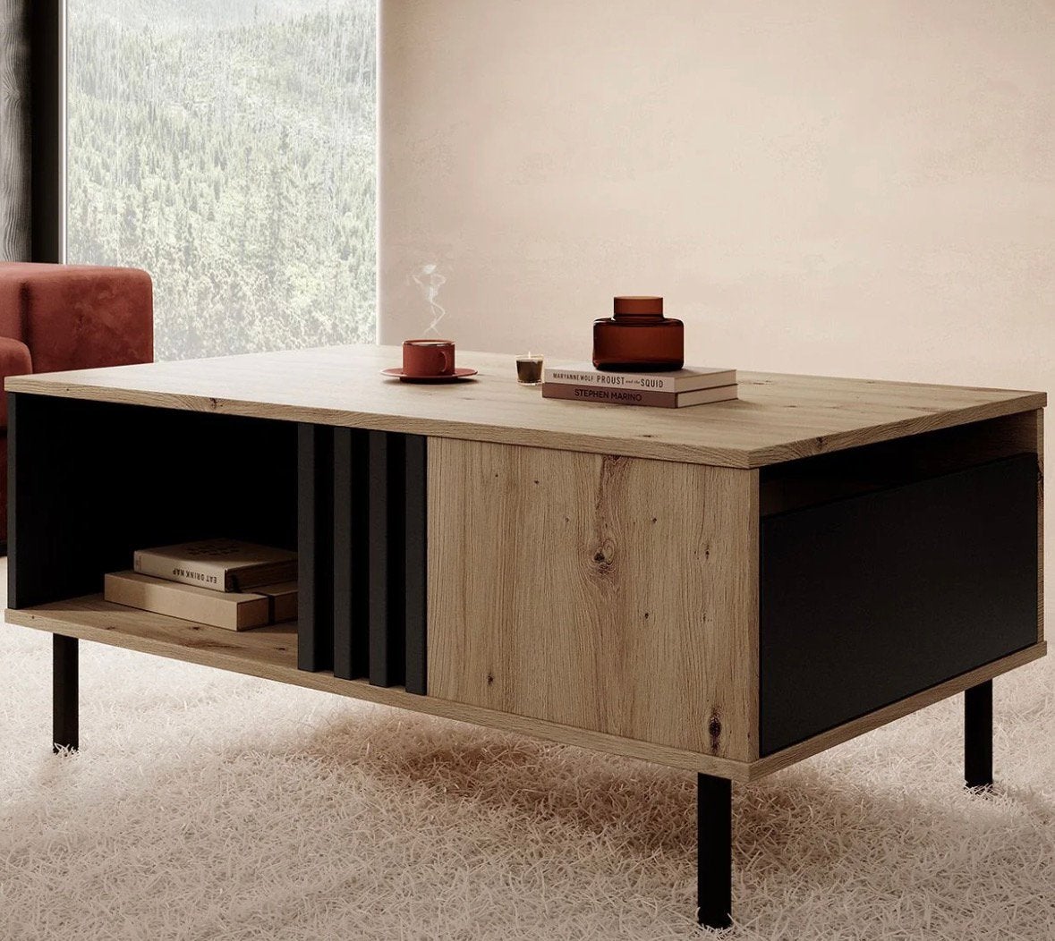 Salontafel, Ophalen, 100 tot 150 cm, 50 tot 100 cm, Zo goed als nieuw