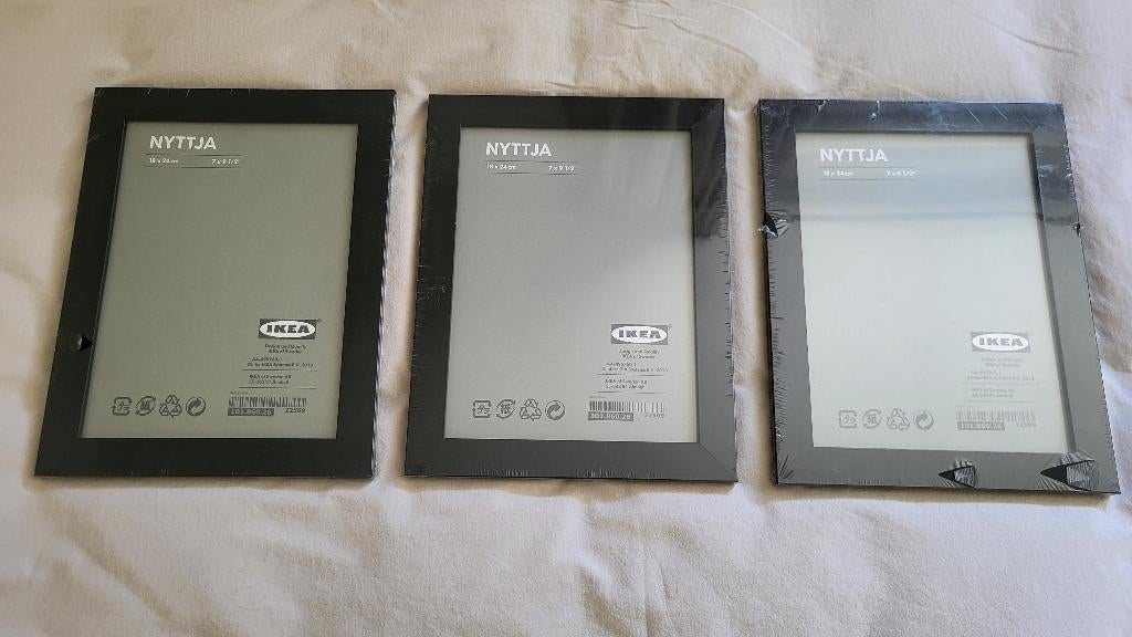 Set van 3 zwarte IKEA NYTTJA fotolijsten - NIEUW, Ophalen, Minder dan 50 cm, Nieuw, Minder dan 50 cm