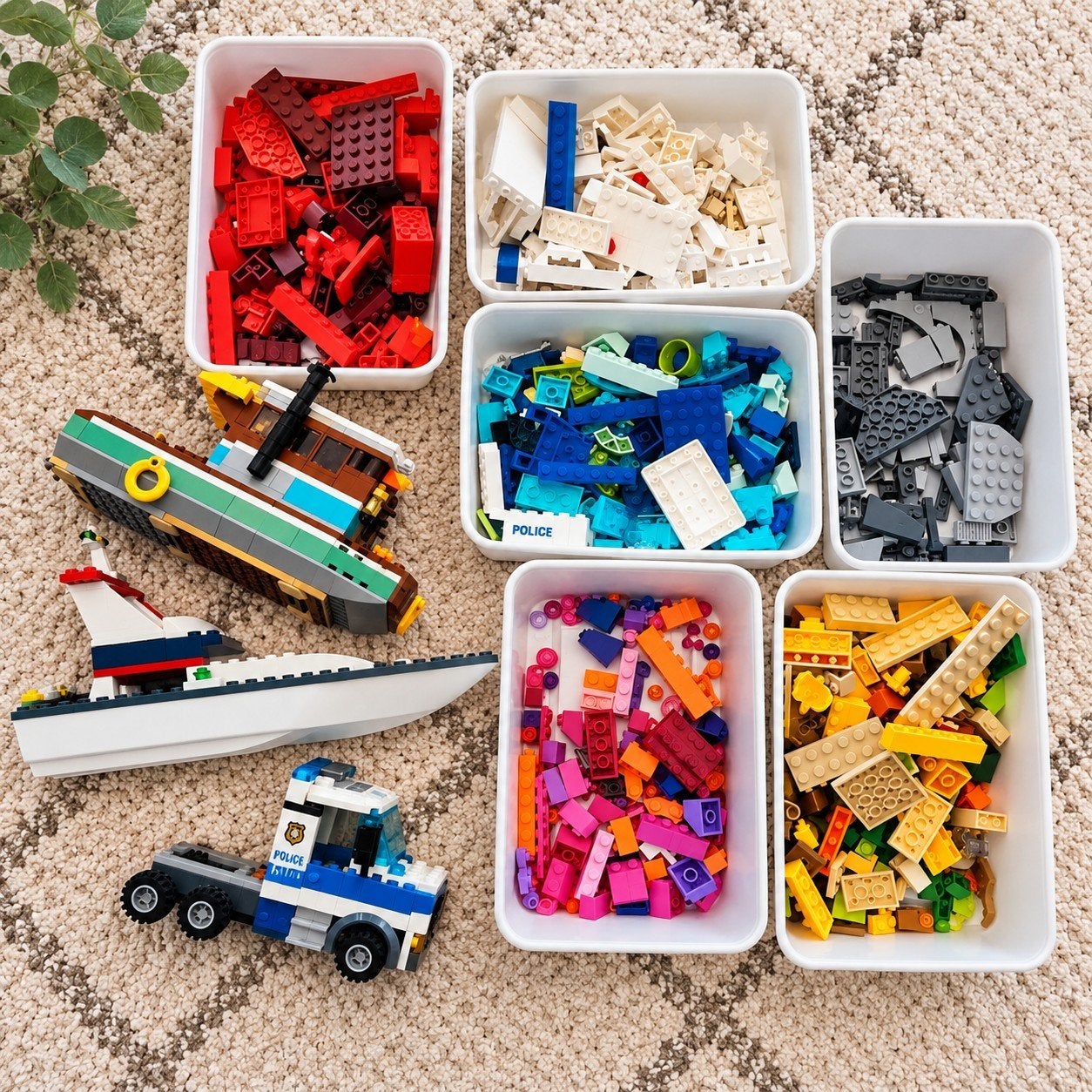 Lego ideeën boek & 1170 gram losse Lego onderdelen, Ophalen, Gebruikt