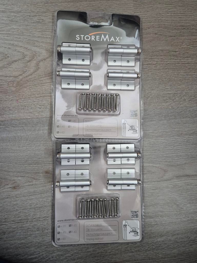 2 sets Storemax scharnieren, ongebruikt, Doe-het-zelf en Verbouw, Hang- en Sluitwerk, Ophalen, Nieuw, Scharnier