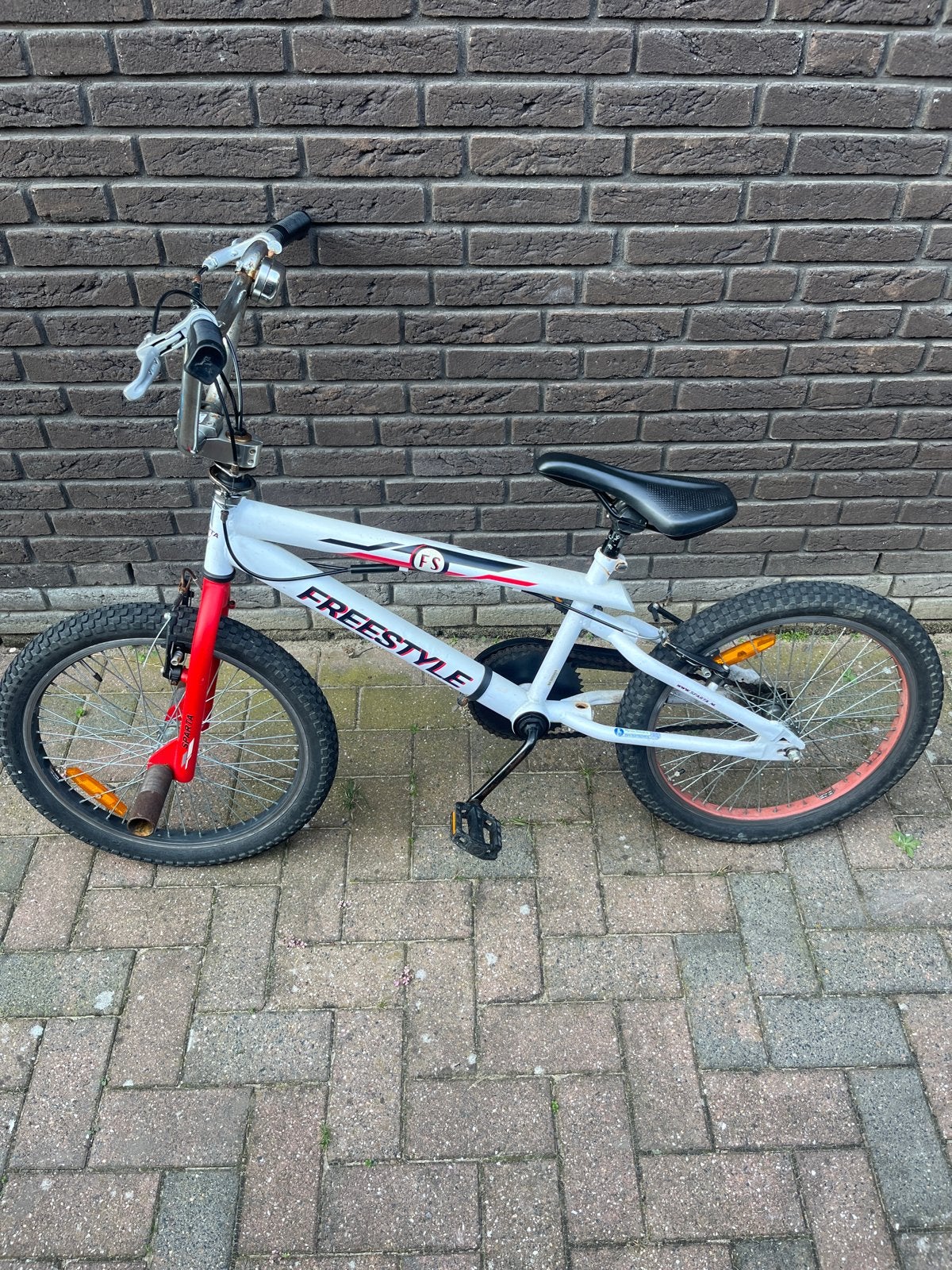 Sparta Freestyle BMX - Wit/Rood, Ophalen, Staal, Velgrem, Voetsteunen