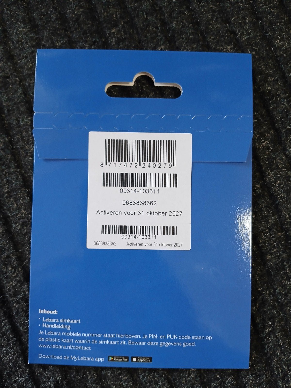 Lebara Simkaart met mooi nummer 0683838362 - Goedkoop!, Ophalen of Verzenden, Nieuw, Overige providers, Simkaart