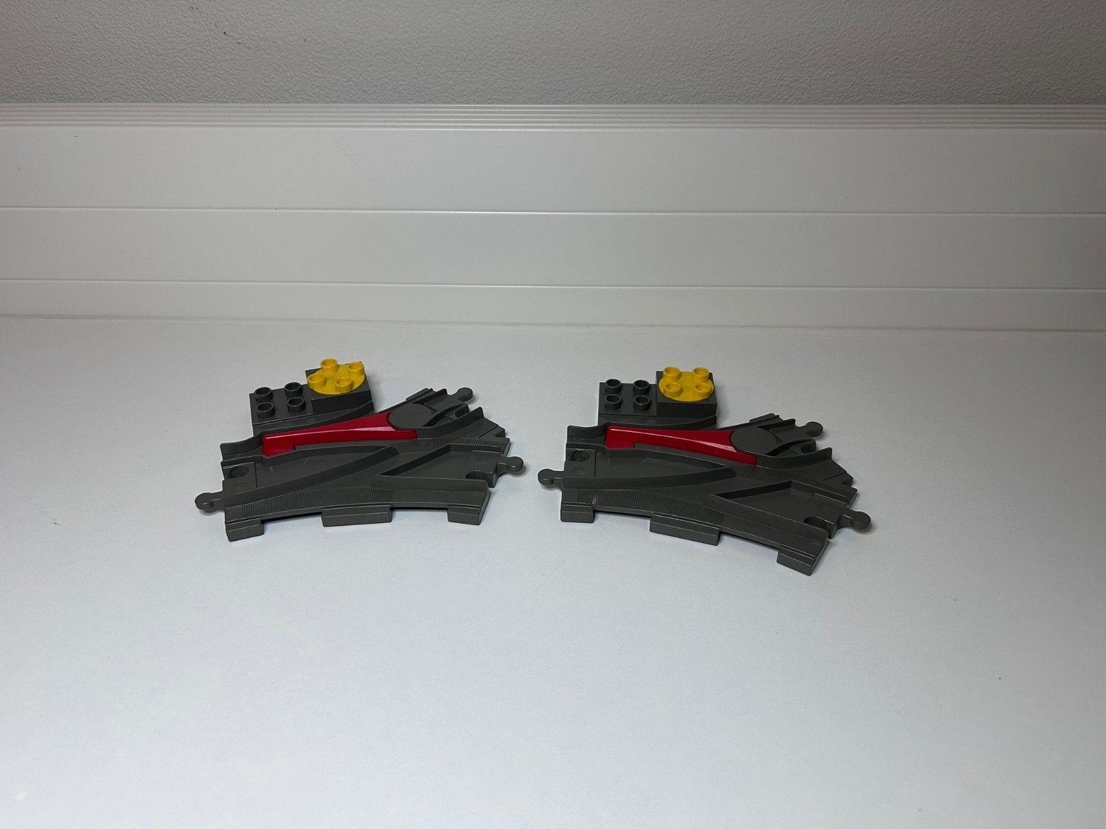 LEGO Duplo Trein spoorwissel 2x - Donker grijs, Ophalen of Verzenden, Zo goed als nieuw, Duplo