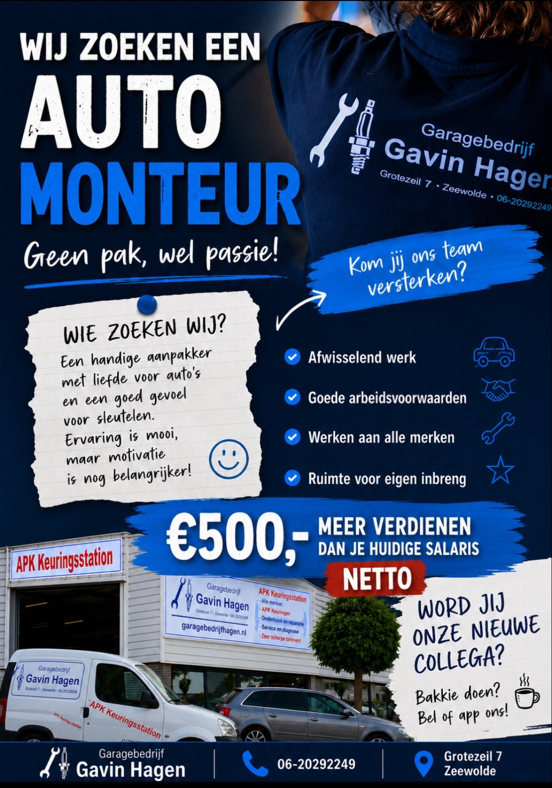 AUTOMONTEUR GEZOCHT, €500- NETTO MEER VERDIENEN, Vacatures, Vacatures | Automotive, 33 - 40 uur, Overige niveaus, Starter, Overige vormen