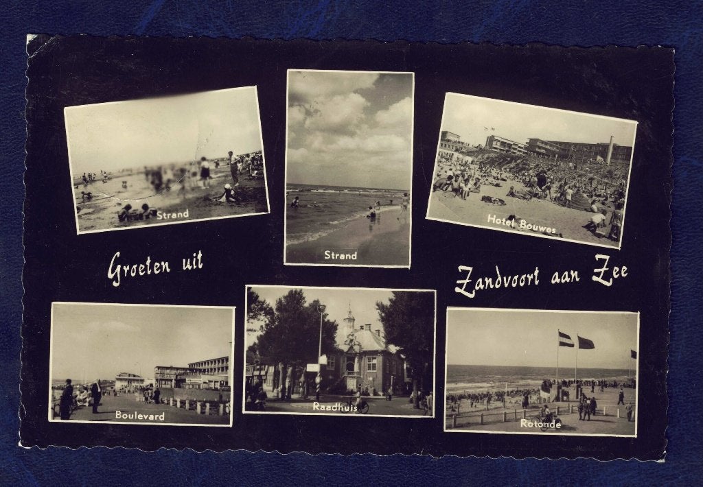Zandvoort - Groeten uit - 1957 (pst.st. Zandvoort), Ophalen of Verzenden, Gestempeld, Overige thema's