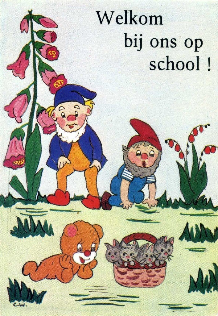 Ansichtkaart- Welkom bij ons op school., Ophalen of Verzenden, 1980 tot heden, Gelopen, Overige thema's
