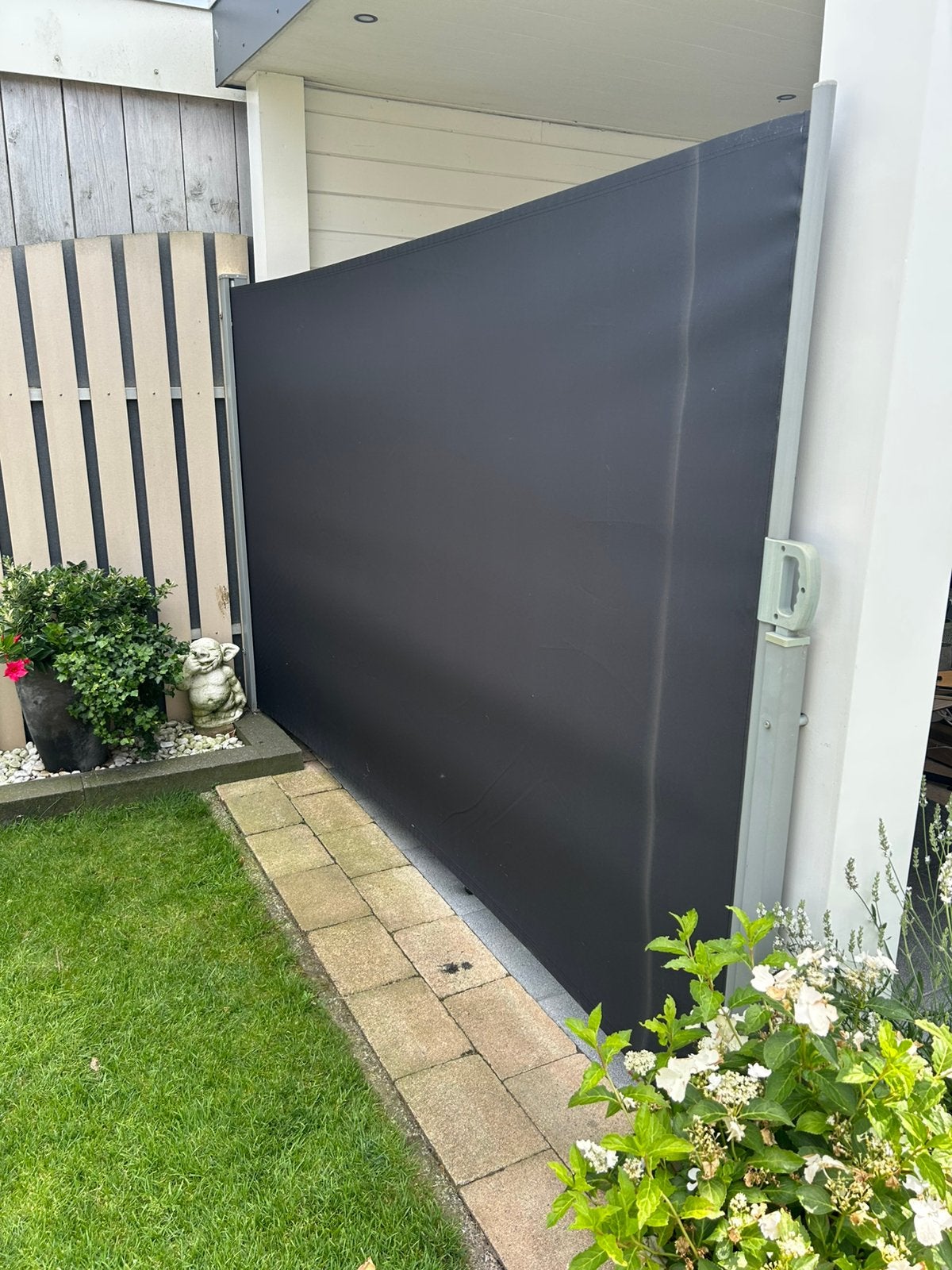 Uit rolbaar windscherm, Aluminium, Ophalen of Verzenden, Zo goed als nieuw, 200 cm of meer