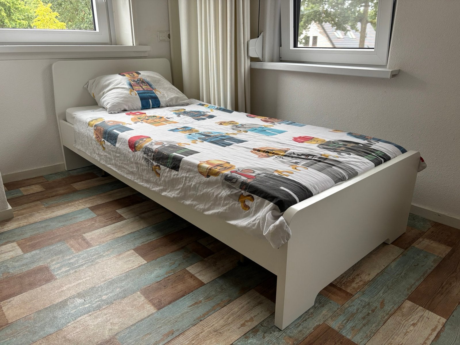 Ikea SLÄKT bed 90 x 200 cm incl. matras en Auping ️, Huis en Inrichting, Ophalen, 90 cm, Eenpersoons, Wit