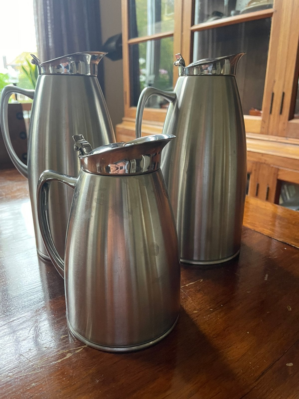 3 Thermos kannen 2x 1L, 1x 0.5L, Ophalen, Zo goed als nieuw, Metaal